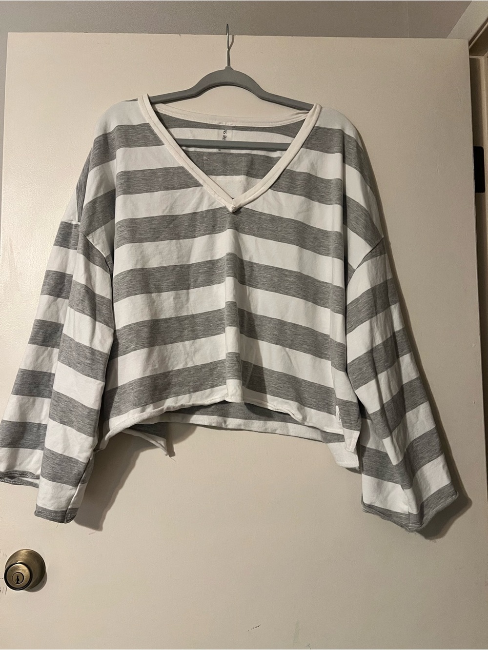 Striped V-Neck Long Sleeve Lightweight Top-Alterd State